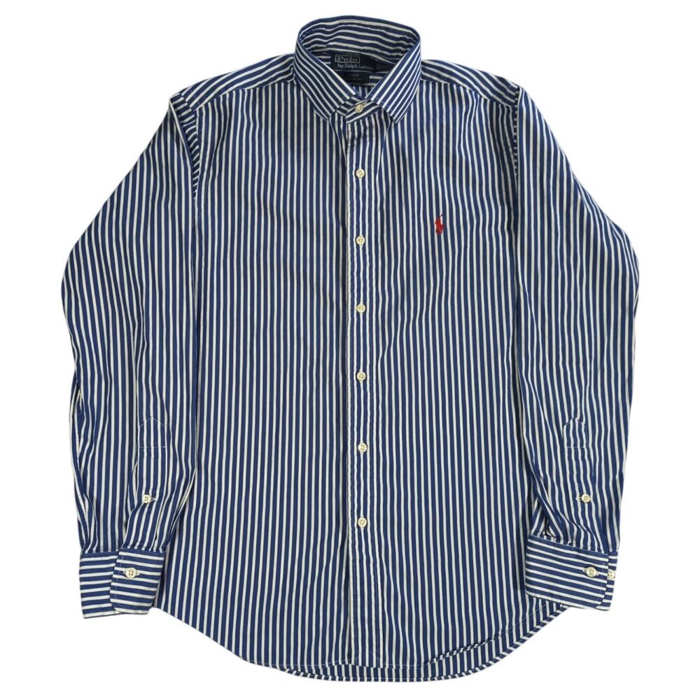 Polo Ralph Lauren Regent Shirt Men’s M Blue White Stripe Button Down